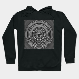 Concentric Wavy Lines (Black and White) Hoodie